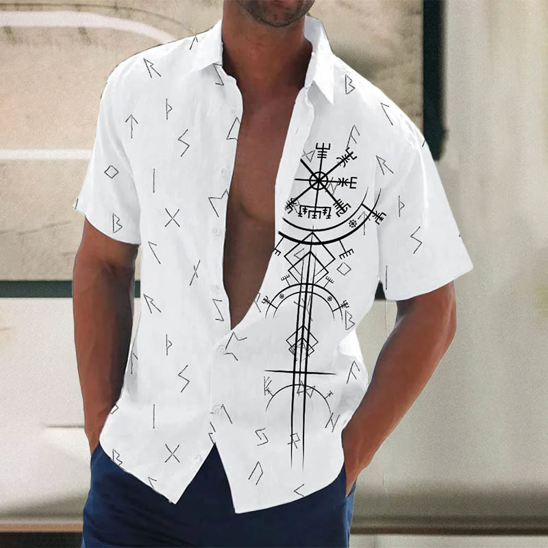 WorldNorse Vegvisir & Runes Short Sleeve Shirt