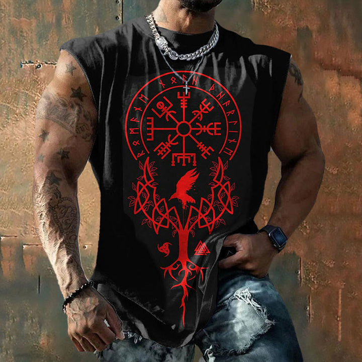 WorldNorse Yggdrasil Vegvisir Rune Raven Triple Horn of Odin Valknut Vest
