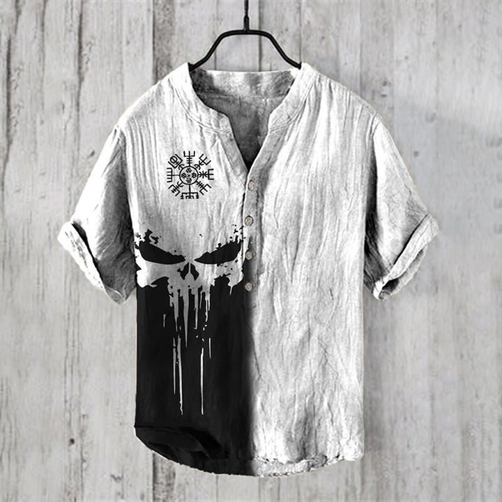 WorldNorse Viking Vegvisir Skull Casual Shirt - US/UK/AU50，EU60 (5XL) - image 1