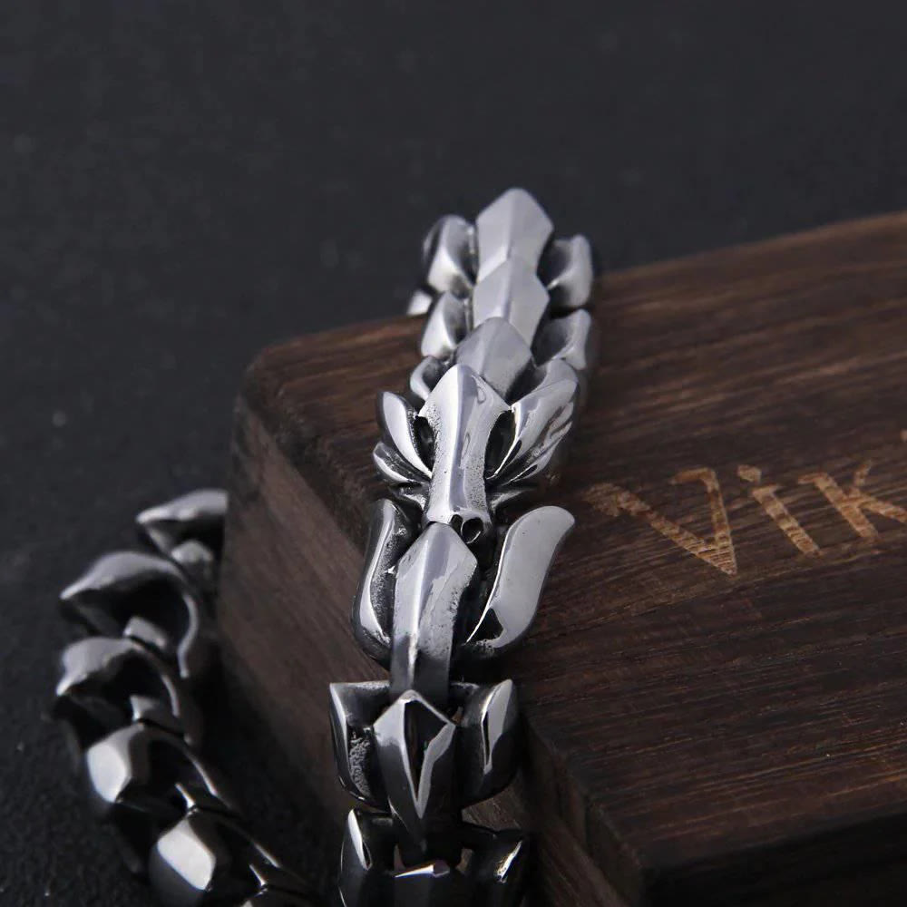 WorldNorse Handcrafted 925 Silver Protection Force Dragon Bracelet - image 7