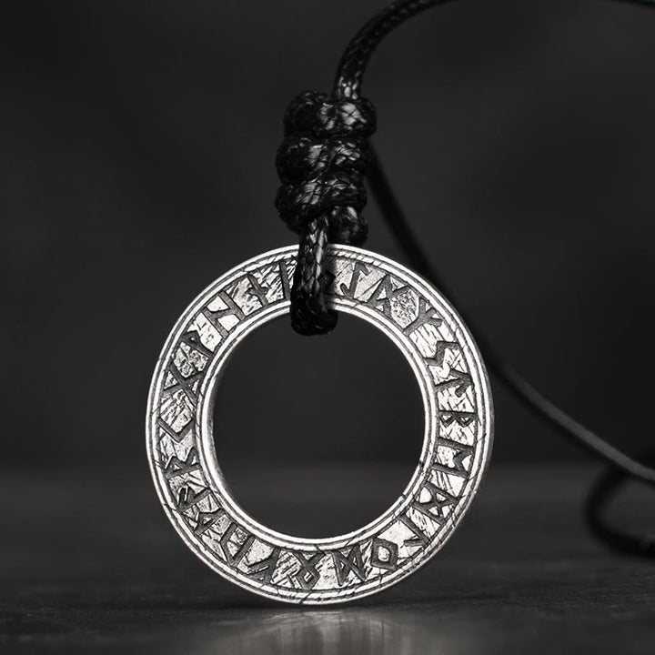 WorldNorse 925 Sterling Silver Runes Necklace - Wax Rope - image 5