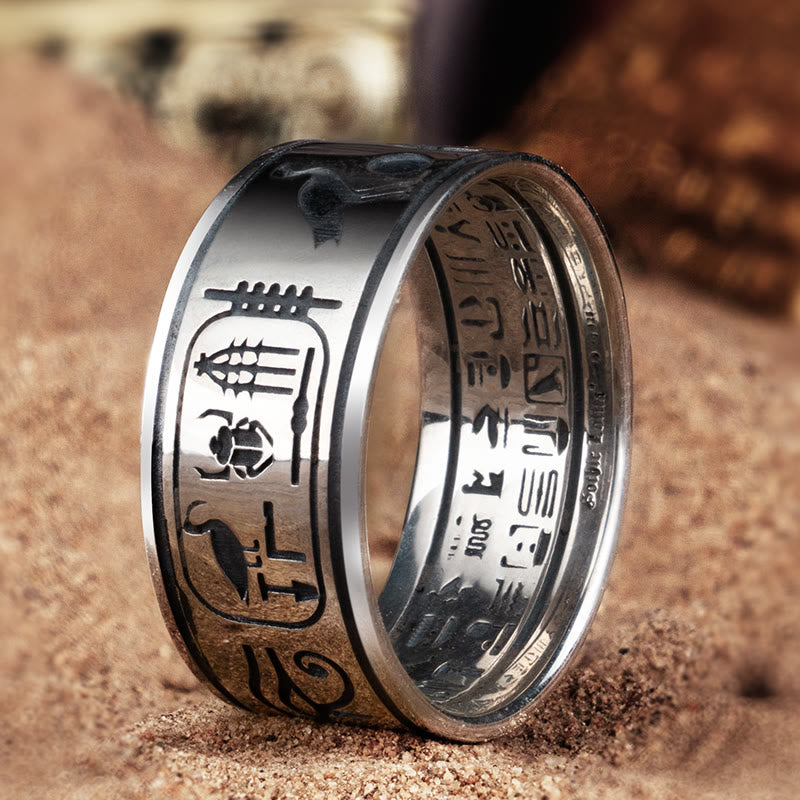 WorldNorse Handcrafted 925 Silver Runes Ring - AU Size Z（US 13） - image 0