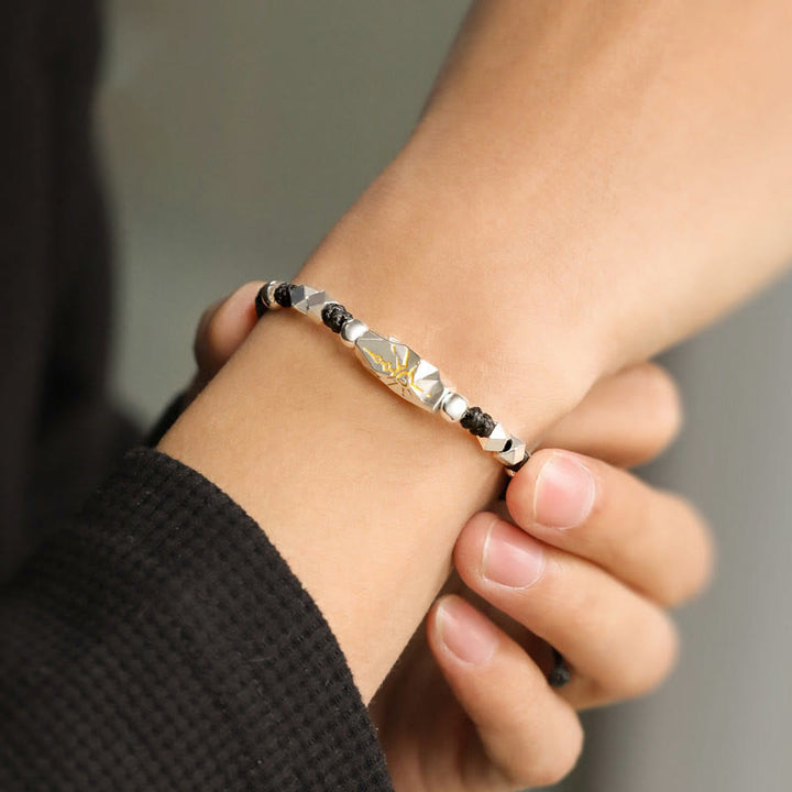 WorldNorse 925 Sterling Silver Wish Emblem Hammered Braceket - image 8