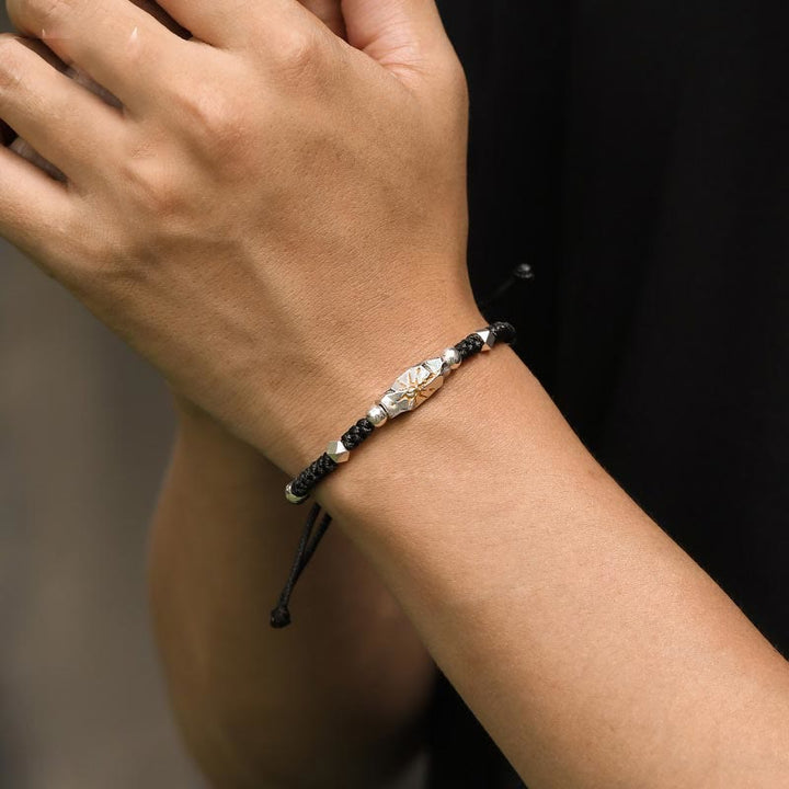 WorldNorse 925 Sterling Silver Wish Emblem Hammered Bracelet