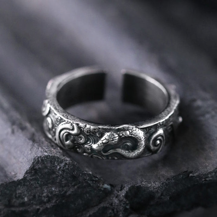 WorldNorse 925 Sterling Silver Retro Snake Ring