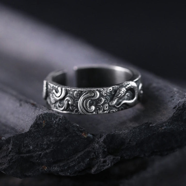 WorldNorse 925 Sterling Silver Retro Snake Ring