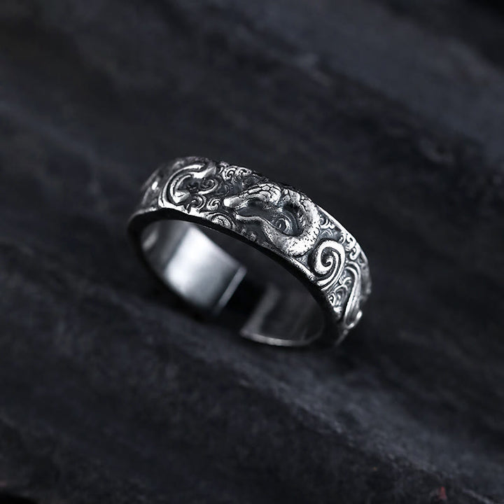 WorldNorse 925 Sterling Silver Retro Snake Ring