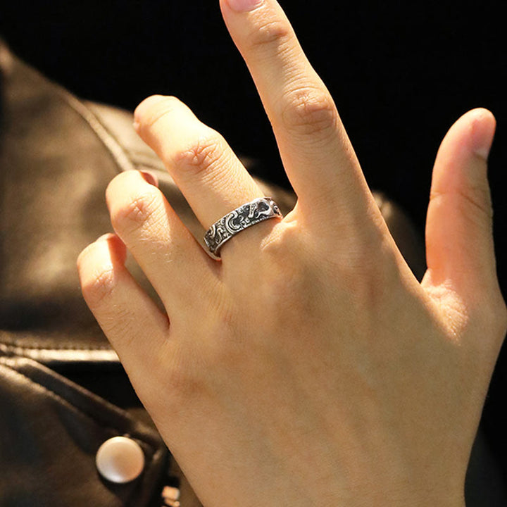 WorldNorse 925 Sterling Silver Retro Snake Ring