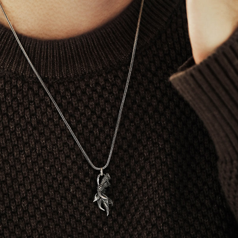WorldNorse 925 Sterling Silver Deer Horns Necklace