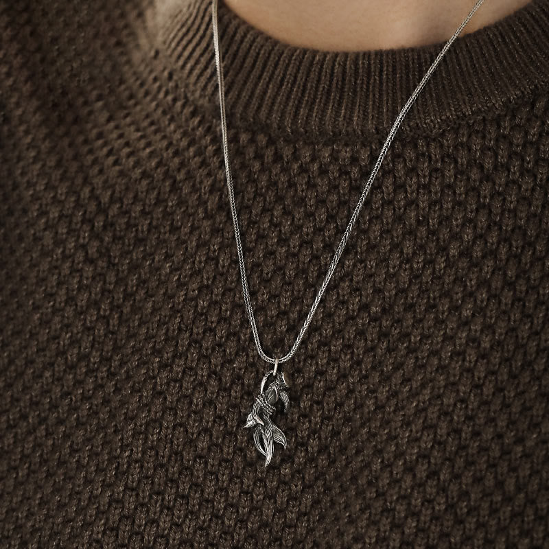 WorldNorse Handcrafted 925 Silver Deer Horns Necklace - image 2