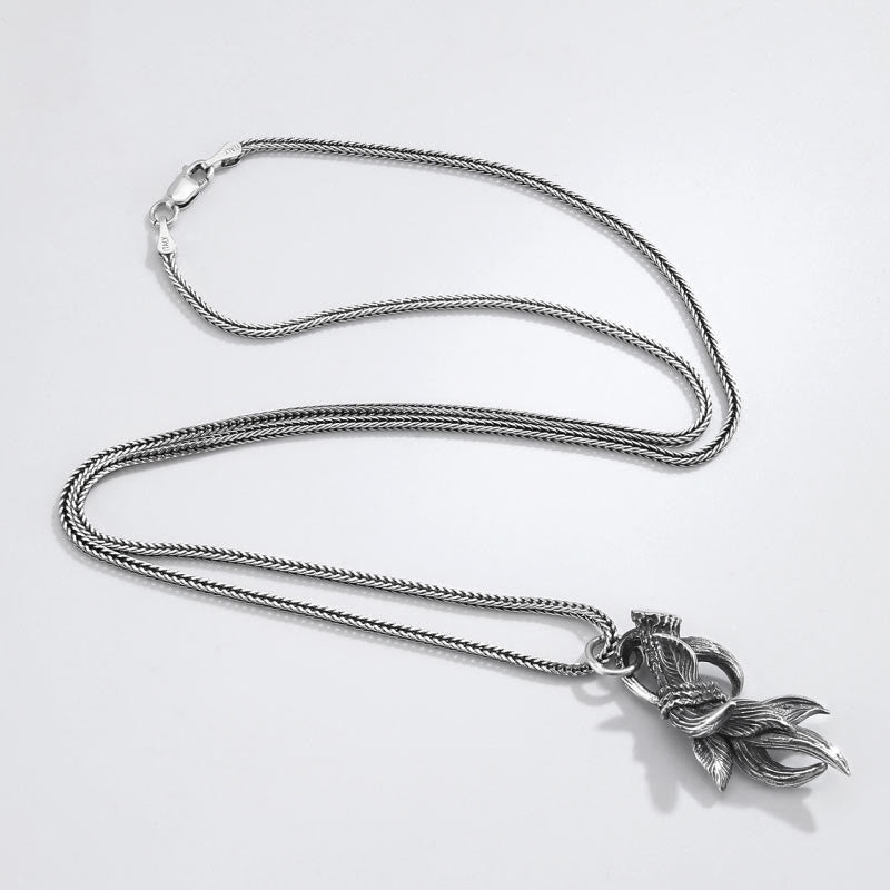 WorldNorse 925 Sterling Silver Deer Horns Necklace