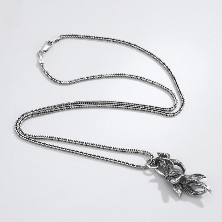 WorldNorse 925 Sterling Silver Deer Horns Necklace - image 8