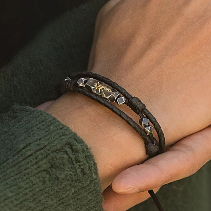 WorldNorse 925 Sterling Silver Wish Emblem Hammered Bracelet