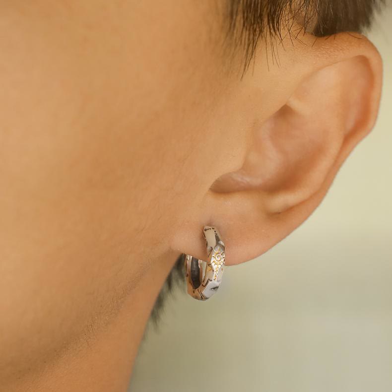 WorldNorse 925 Sterling Silver Wish Emblem Hammered Earrings - image 9