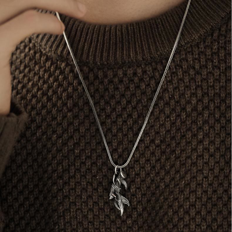 WorldNorse 925 Sterling Silver Deer Horns Necklace