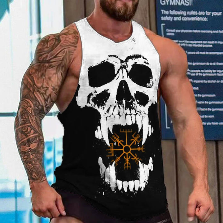 WorldNorse Viking Vegvisir Skull Vest - Yellow - US/UK/AU52，EU62 (6XL) - image 2