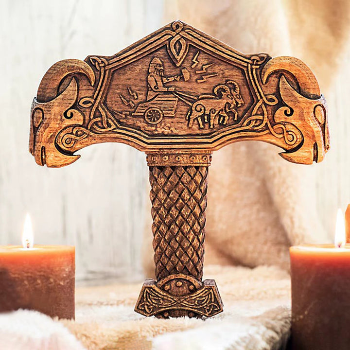 WorldNorse Viking Thor Hammer Mjolnir Resin Sculpture