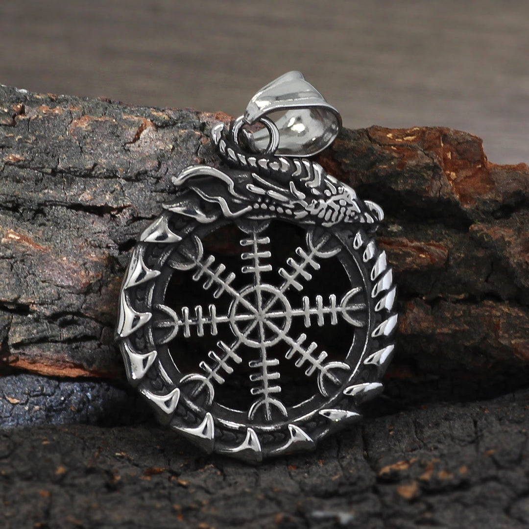 WorldNorse Norse Dragon  Helm of Awe Necklace