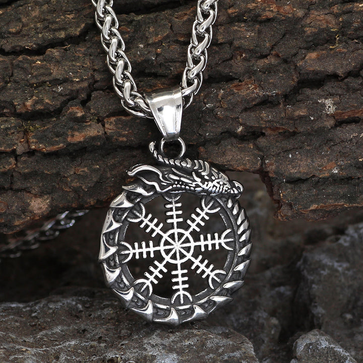 WorldNorse Norse Dragon  Helm of Awe Necklace