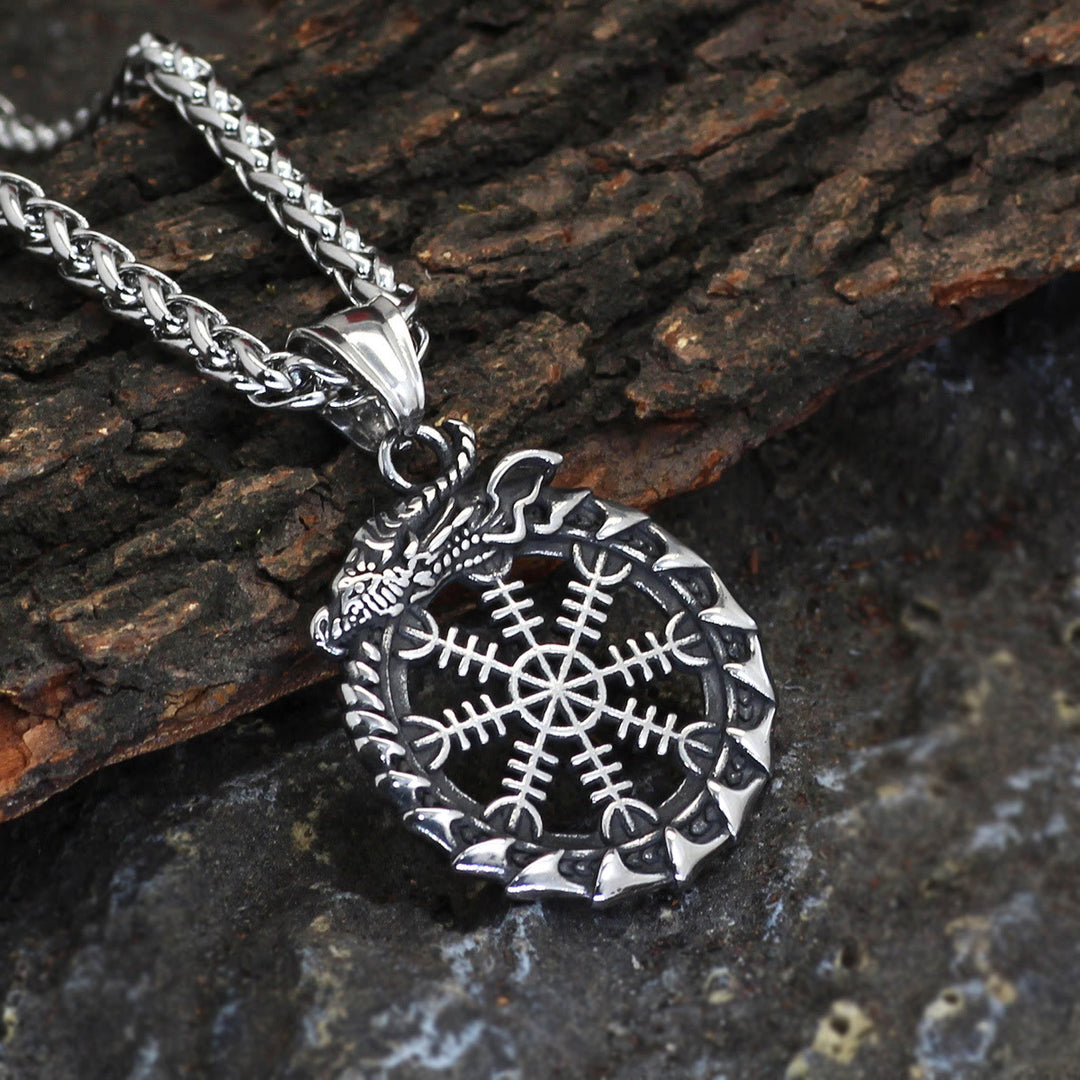 WorldNorse Norse Dragon  Helm of Awe Necklace