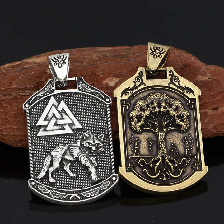 WorldNorse Celtic Wolf Odin's Symbol Yggdrasil Necklace