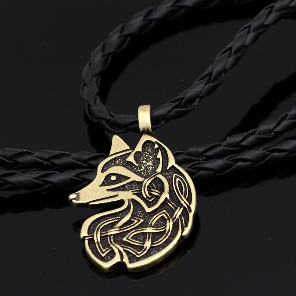  WorldNorse Celtic Wolf Head Statement Necklace - image 2