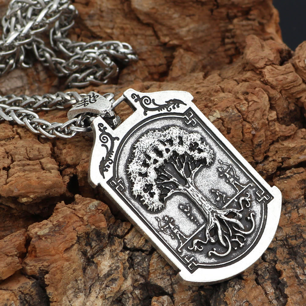 WorldNorse Celtic Wolf Odin's Symbol Yggdrasil Necklace