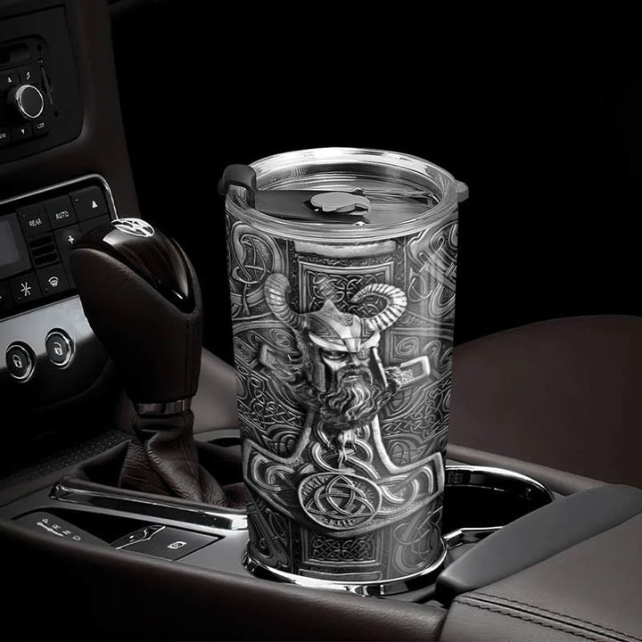 WorldNorse Odin Mjolnir Celtic Knot Viking Tumbler