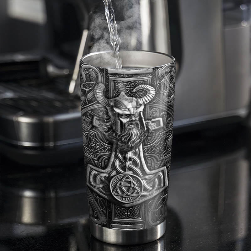 WorldNorse Odin Mjolnir Celtic Knot Viking Tumbler