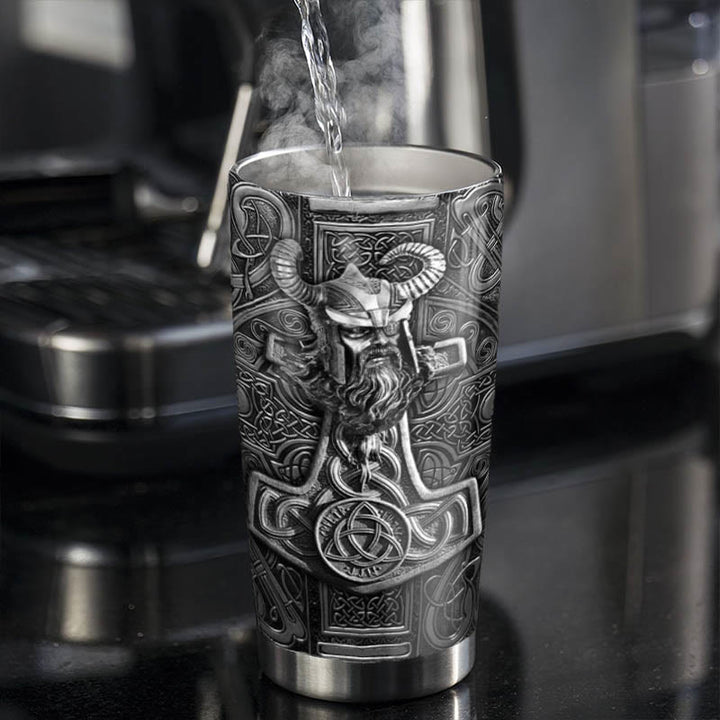 WorldNorse Odin Mjolnir Celtic Knot Viking Tumbler