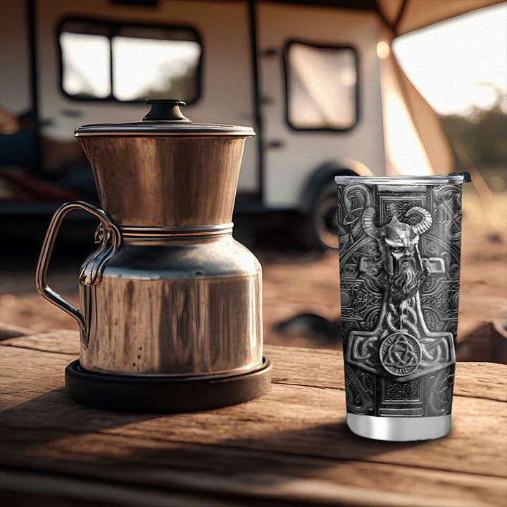 WorldNorse Odin Mjolnir Celtic Knot Viking Tumbler