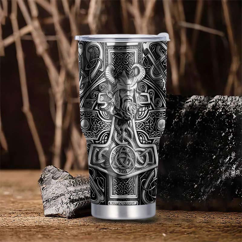 WorldNorse Odin Mjolnir Celtic Knot Viking Tumbler
