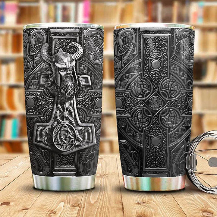 WorldNorse Odin Mjolnir Celtic Knot Viking Tumbler