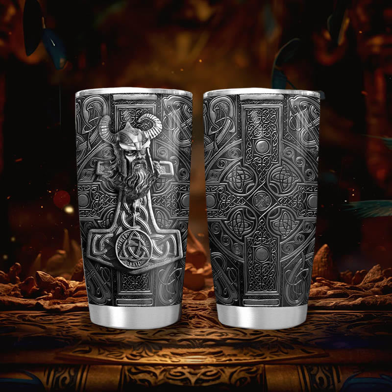 WorldNorse Odin Mjolnir Celtic Knot Viking Tumbler