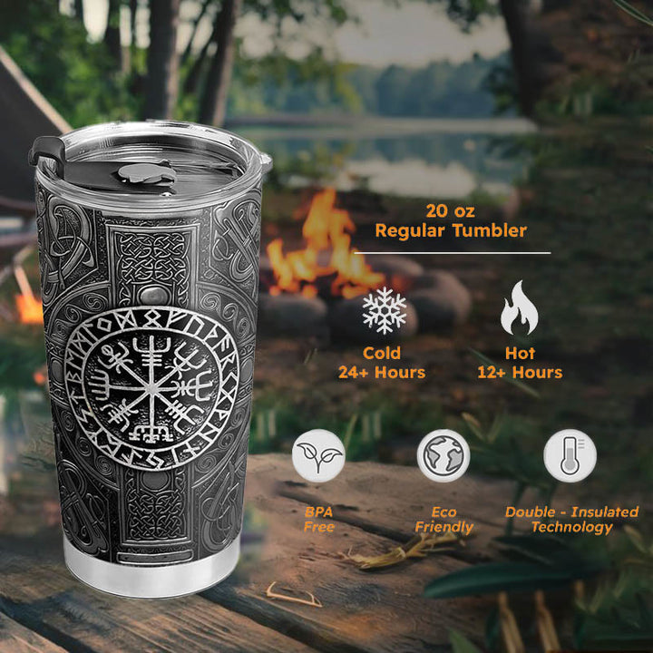 WorldNorse Vegvisir Celtic Knot Drinkware Tumbler