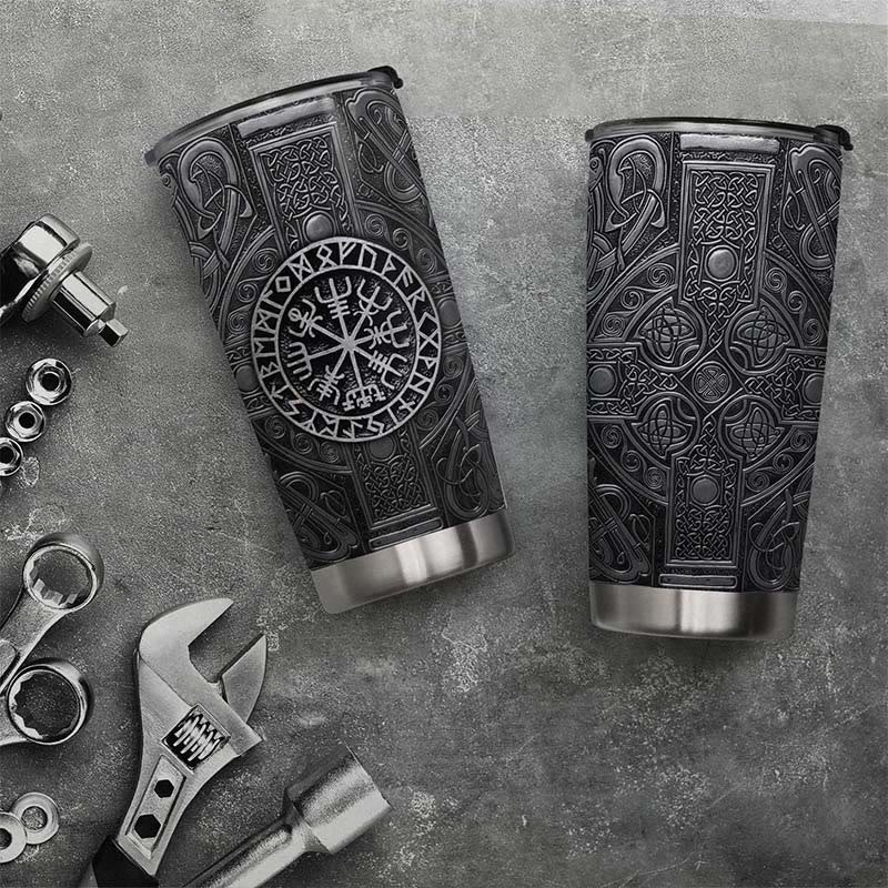WorldNorse Vegvisir Celtic Knot Drinkware Tumbler