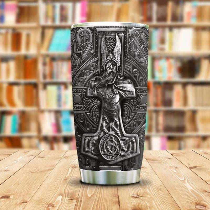 WorldNorse Norse Gods Odin Mjolnir Tumbler