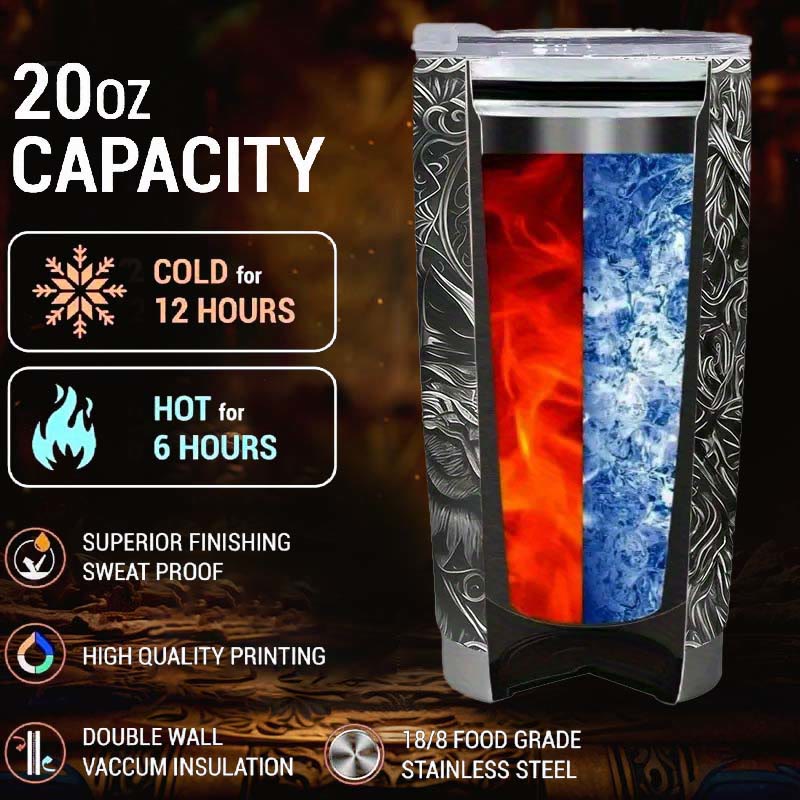 WorldNorse Wolf Raven Celtic Knot Tumbler