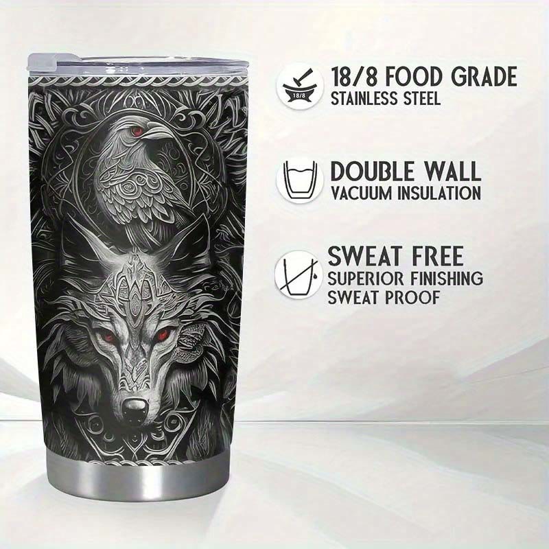 WorldNorse Wolf Raven Celtic Knot Tumbler