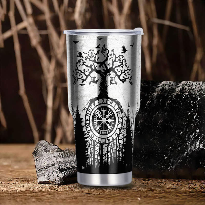 WorldNorse Yggdrasil Raven's Flight Valknut Tumbler