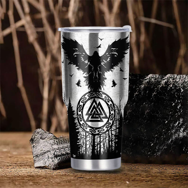WorldNorse Yggdrasil Raven's Flight Valknut Tumbler