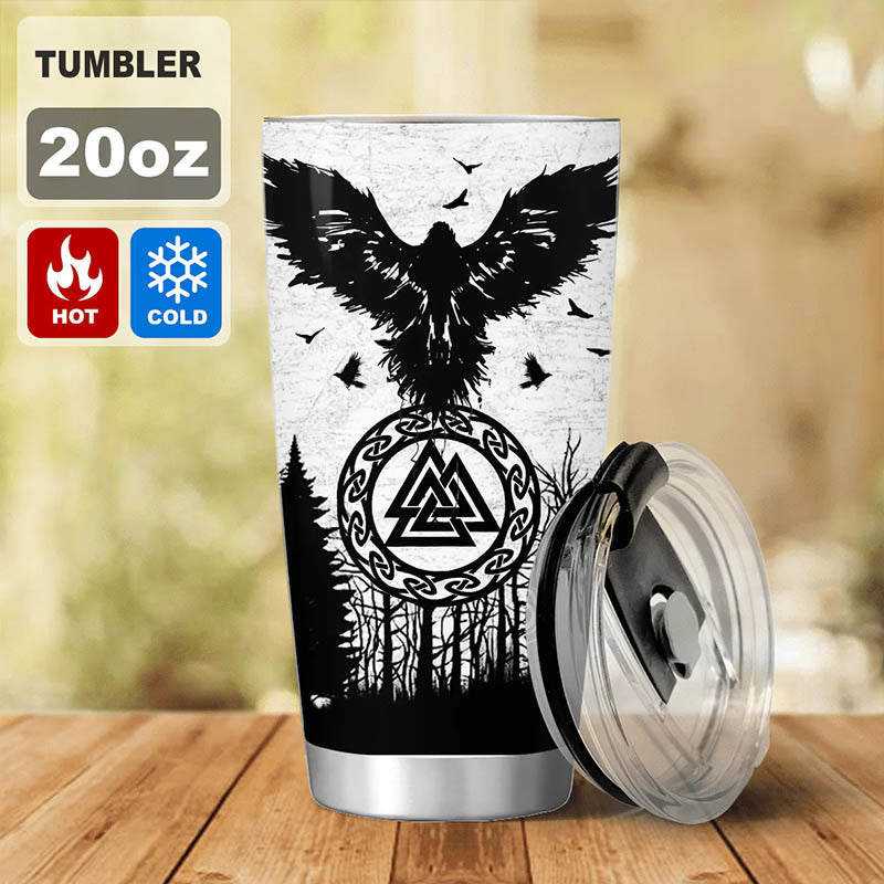 WorldNorse Yggdrasil Raven's Flight Valknut Tumbler