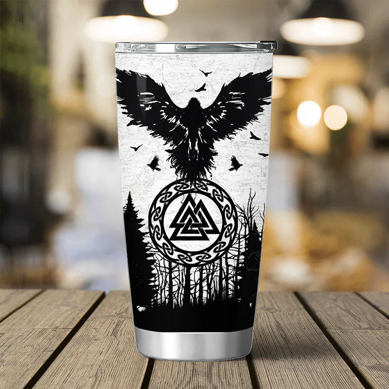 WorldNorse Yggdrasil Raven's Flight Valknut Tumbler