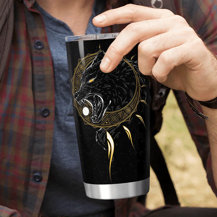 WorldNorse The Sons of Fenrir Skoll and Hati Tumbler