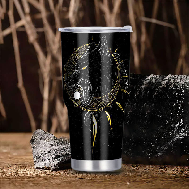 WorldNorse The Sons of Fenrir Skoll and Hati Tumbler