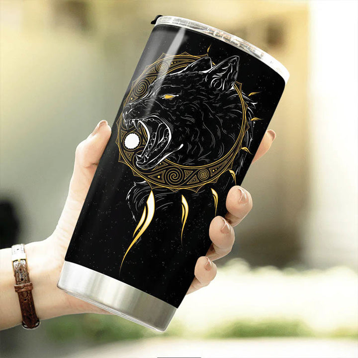 WorldNorse The Sons of Fenrir Skoll and Hati Tumbler