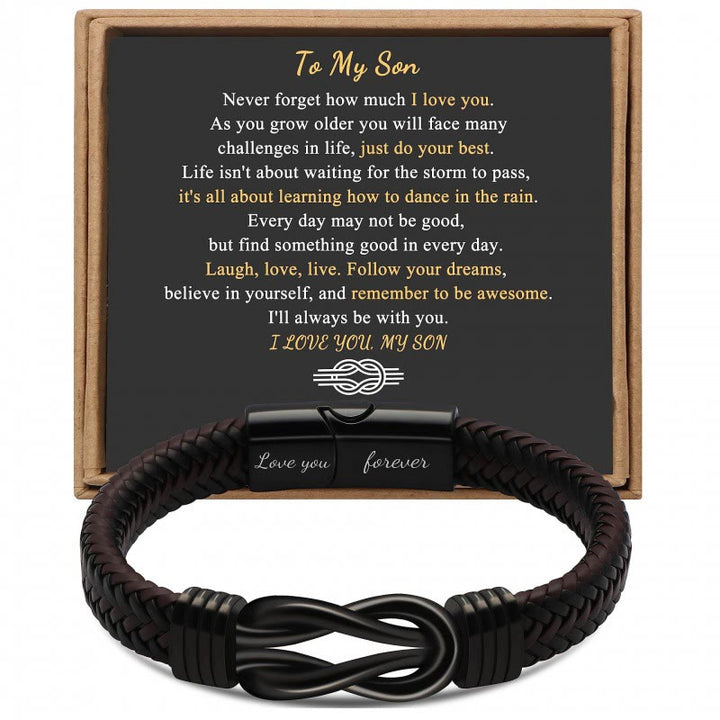 WorldNorse Love You Forever Inspirational Leather Bracelet
