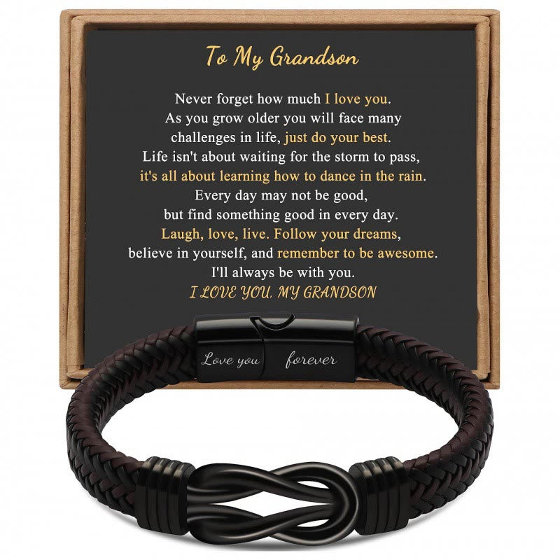 WorldNorse Love You Forever Inspirational Leather Bracelet