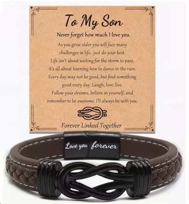 WorldNorse Love You Forever Inspirational Leather Bracelet