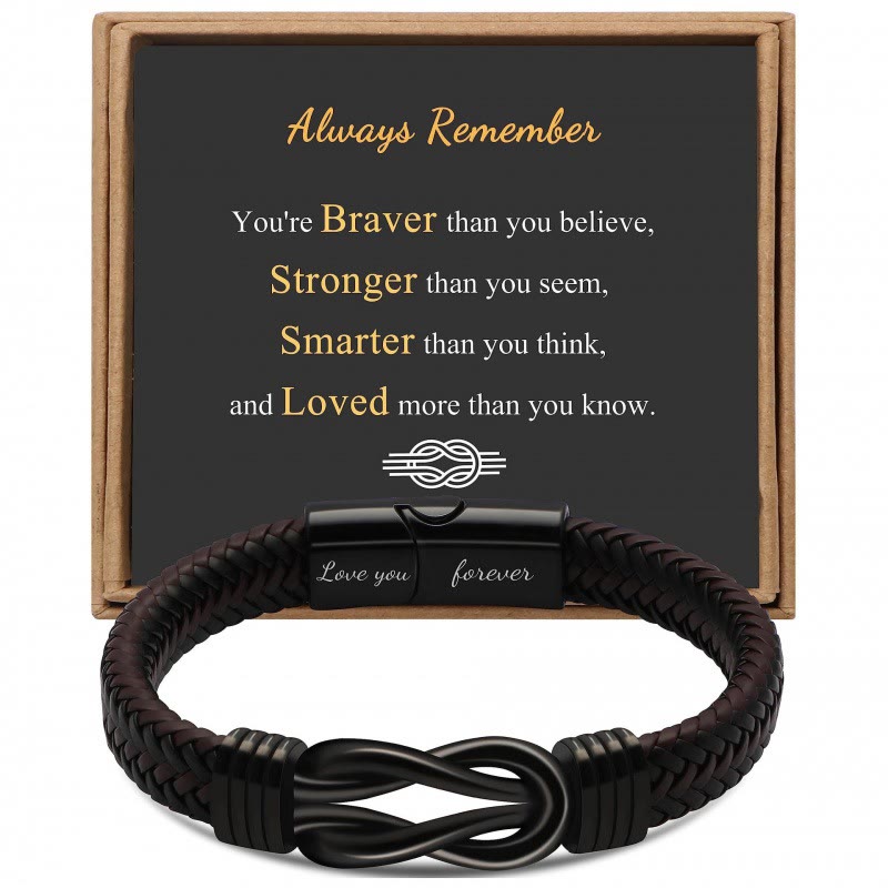 WorldNorse Love You Forever Inspirational Leather Bracelet